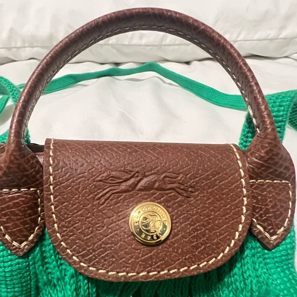 Long champ Le Pliage Filet Knit Shoulder Bag - Picture 2 of 6